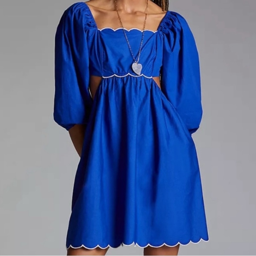 Anthropologie Blue Mini Dress